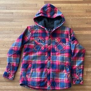 Rip Curl fleece-lined plaid jacket, size medium